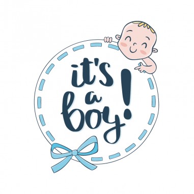 Αυτοκόλλητο τοίχου its a boy στρογγυλό