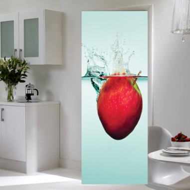 Aυτοκόλλητα πόρτας Μήλο στο νερό
