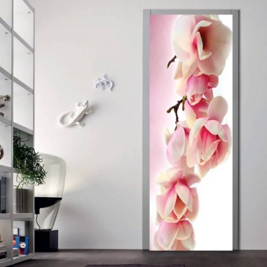 Αυτοκόλλητα πόρτας Ροζ Λουλούδια