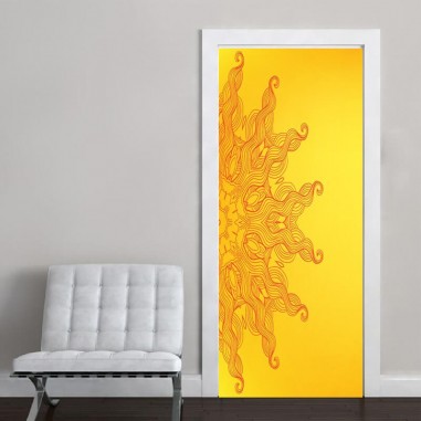 Αυτοκόλλητα πόρτας Σχέδιο με ήλιο