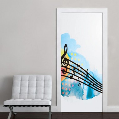 Αυτοκόλλητα πόρτας  Σχέδιο με μουσική