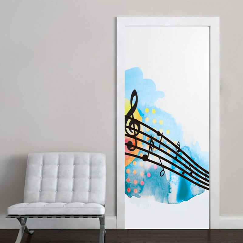 Αυτοκόλλητα πόρτας  Σχέδιο με μουσική