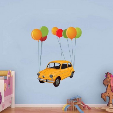 Αυτοκόλλητα τοίχου Αυτοκίνητο με μπαλόνια