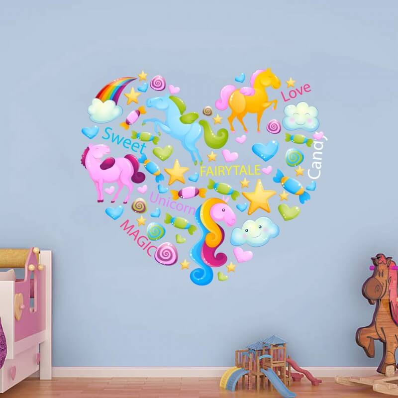 Αυτοκόλλητα τοίχου Καρδιά με σχέδια