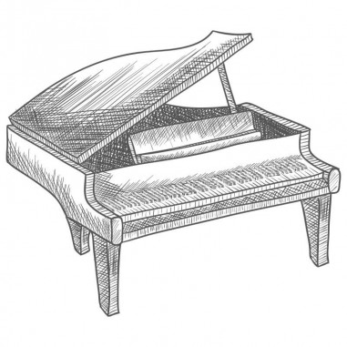 Αυτοκόλλητα τοίχου Πιάνο σε σχέδιο
