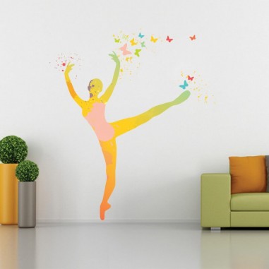 Αυτοκόλλητα τοίχου Πολύχρωμη χορεύτρια