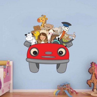Αυτοκόλλητα τοίχου Χαρούμενο αυτοκίνητο