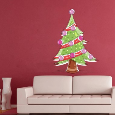 Αυτοκόλλητα τοίχου Χριστουγεννιάτικο δέντρο με μαρκαδόρο