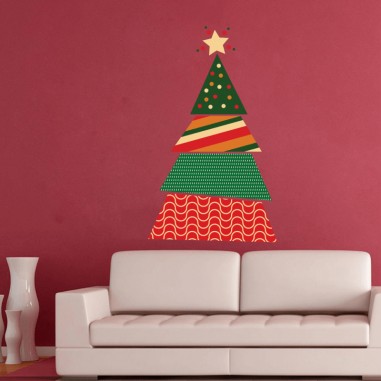 Αυτοκόλλητα τοίχου Χριστουγεννιάτικο δέντρο με μοτίβα