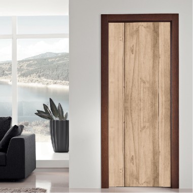 Αυτοκόλλητο πόρτας γραφείου με υφή ανοιχτόχρωμου ξύλου