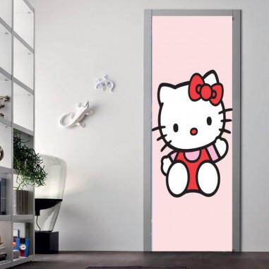 Αυτοκόλλητο πόρτας Hello kitty