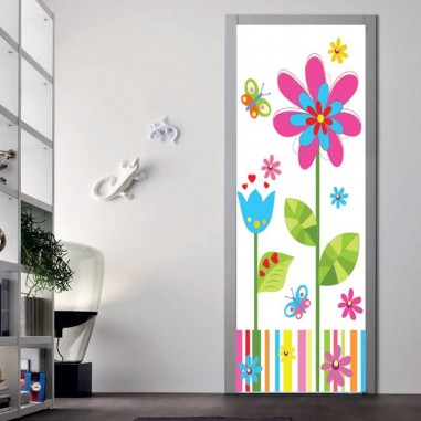 Αυτοκόλλητο πόρτας με Λουλούδια