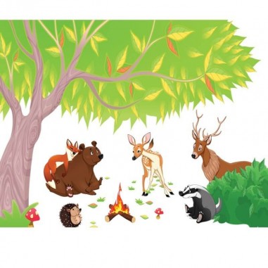 Αυτοκόλλητο τοίχου με Ζώα στο Δάσος