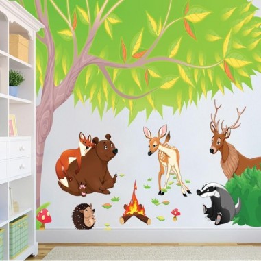 Αυτοκόλλητο τοίχου με Ζώα στο Δάσος