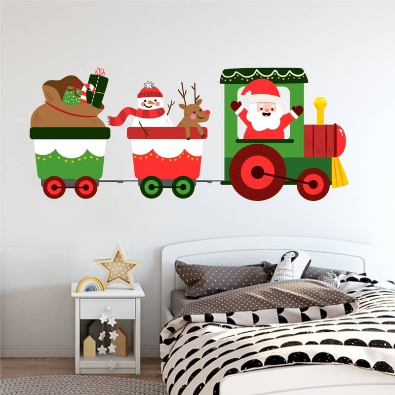Αυτοκόλλητο τοίχου Χριστουγεννιάτικο τρένο