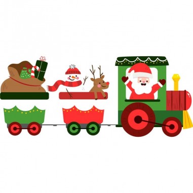 Αυτοκόλλητο τοίχου Χριστουγεννιάτικο τρένο