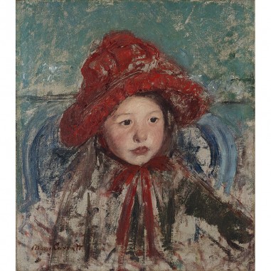 Πίνακας της Mary Cassatt-Little Girl in a Large Red Hat 