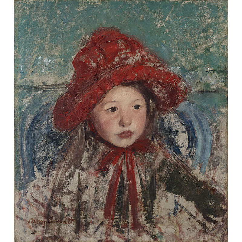 Πίνακας της Mary Cassatt-Little Girl in a Large Red Hat 