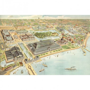 Πίνακας σε καμβα  map of chicago world's fair