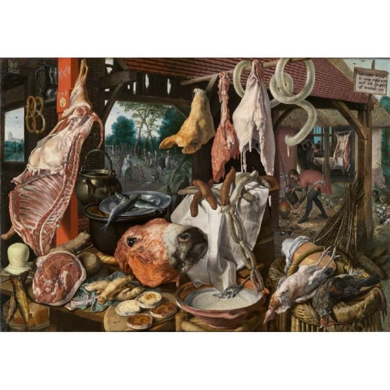 Πίνακας σε καμβά A Meat Stall with the Holy Family