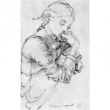 Πίνακας σε καμβά Albrecht Dürer - Sketch of his wife Agnes Frey