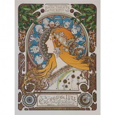 Πίνακας σε καμβά Alphonse Mucha - Zodiac_Calendar_for_La_Pluma(1897)