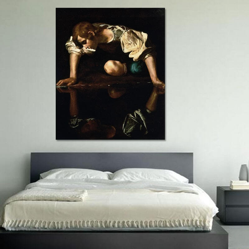 Πίνακας σε καμβά Caravaggio - Narcissus