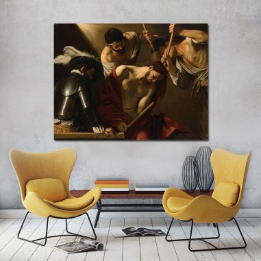 Πίνακας σε καμβά Caravaggio - The Crowning with thorns