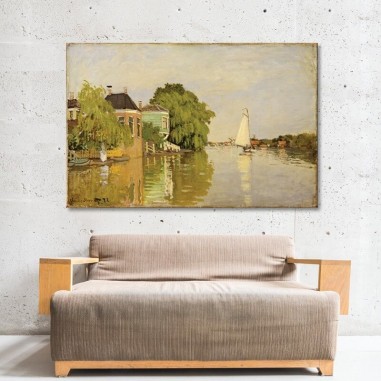 Πίνακας σε καμβά Claude Monet - Houses on the Achterzaan
