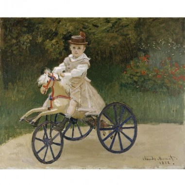 Πίνακας σε καμβά Claude Monet - Jean  Monet on his Hobby Horse