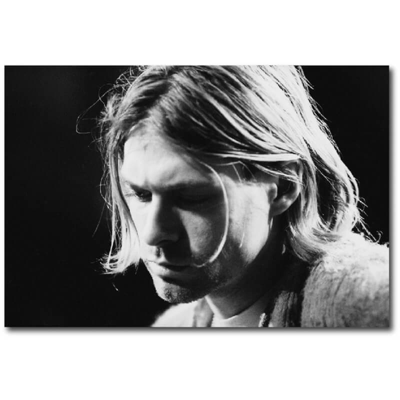 Πίνακας σε καμβά Curt Kobain Playing his guitar