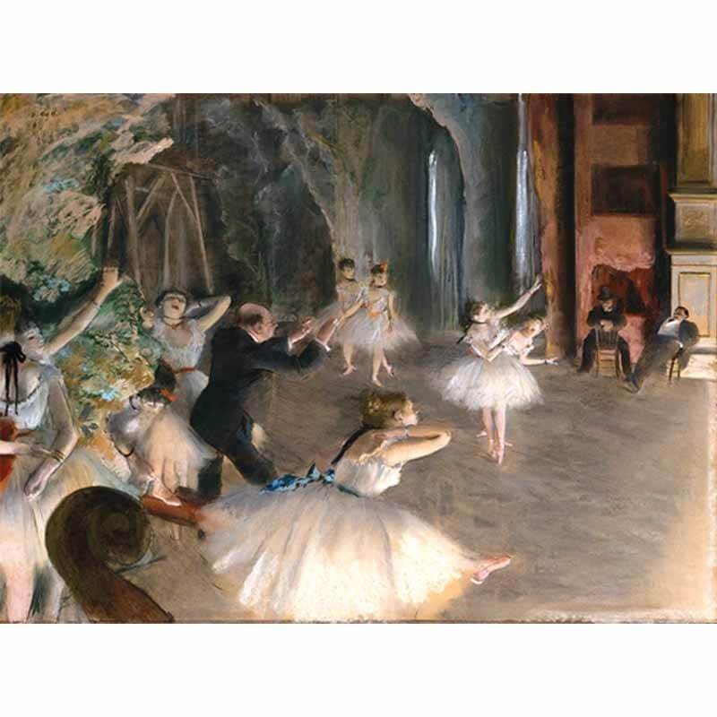 Πίνακας σε καμβά Degas - Ballet Rehearsal on Stage