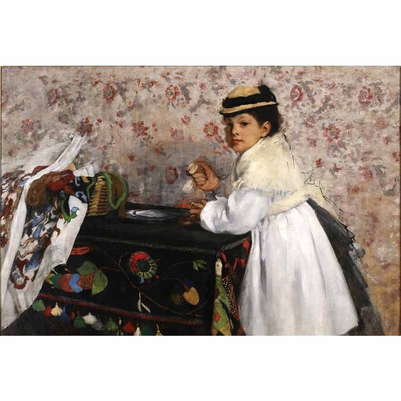 Πίνακας σε καμβά Degas - Portrait of Mlle