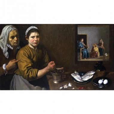 Πίνακας σε καμβά Diego Velázquez - Fixed size image thumbnail Christ in the House of Martha and Mary