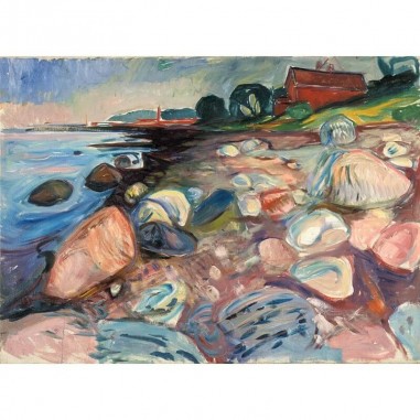 Πίνακας σε καμβά Edvard Munch - Shore with Red House