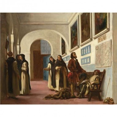 Πίνακας σε καμβά Eugene Delacroix - Columbus and His Son at La Rábida - 1838