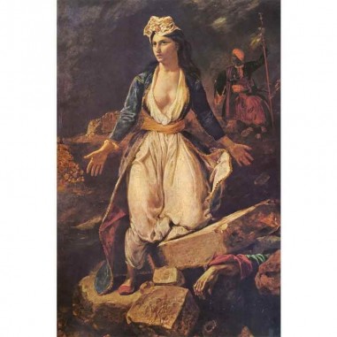 Πίνακας σε καμβά Eugène Delacroix - Greece on the Ruins of Missolonghi - 1826