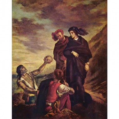 Πίνακας σε καμβά Eugène Delacroix - Hamlet with Horatio - 1839