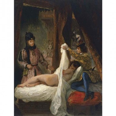 Πίνακας σε καμβά Eugène Delacroix - Louis of Orléans Unveiling his Mistress - 1825