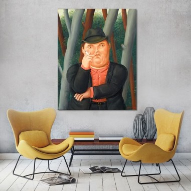 Πίνακας σε καμβά Fernando Botero - Man smoking