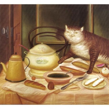 Πίνακας σε καμβά Fernando Botero - Still Life with Green Soup
