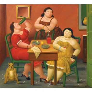 Πίνακας σε καμβά Fernando Botero - Three Woman Drinking