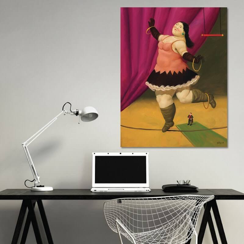 Πίνακας σε καμβά Fernando Botero - Tightrope Walker