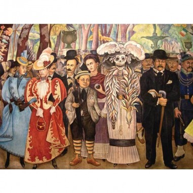 Πίνακας σε καμβά Frida Kahlo - Frida Kahlo and Diego Rivera in Mexico City