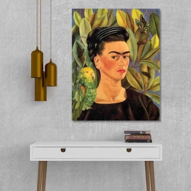 Πίνακας σε καμβά Frida Kahlo - Selfportrait with Bonito