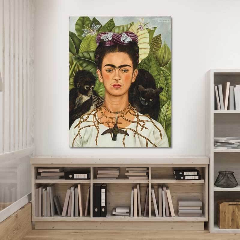 Πίνακας σε καμβά Frida Kahlo - Selfportrait with thorn necklace
