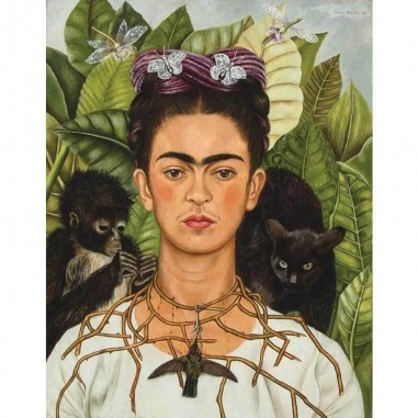 Πίνακας σε καμβά Frida Kahlo - Selfportrait with thorn necklace