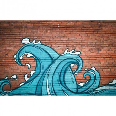 Πίνακας σε καμβά graffiti με κύματα