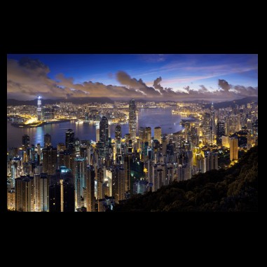 Πίνακας σε καμβά Hong Kong Rainy Clouds