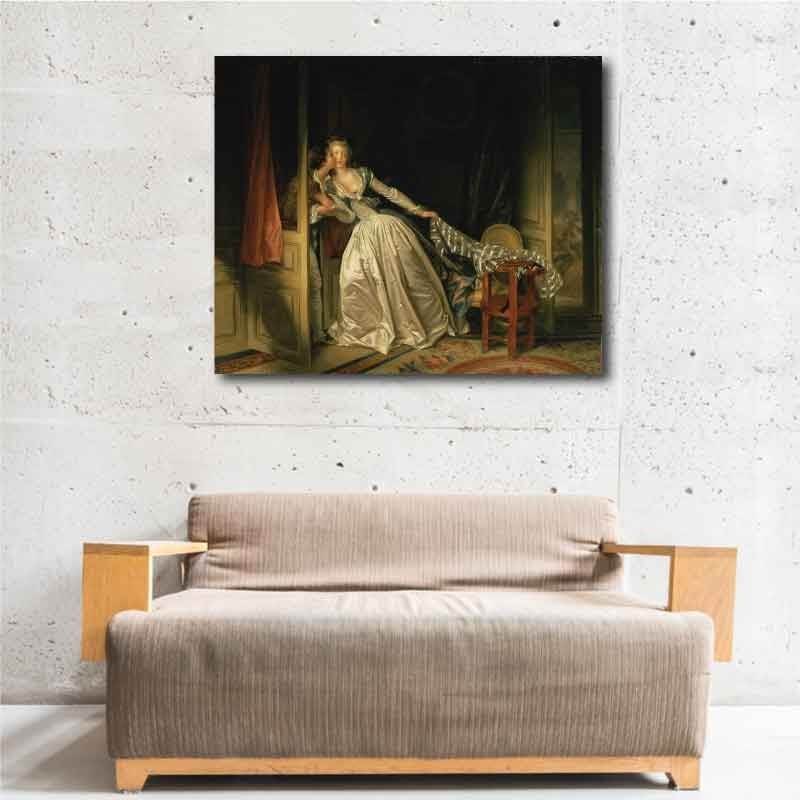 Πίνακας σε καμβά Jean Honore Fragonard - The Stolen Kiss (1780)